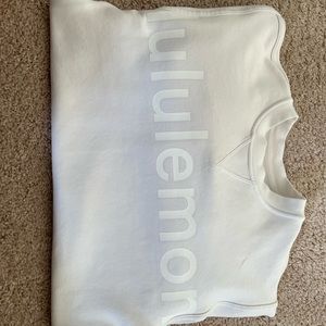 All white Lululemon Crewneck